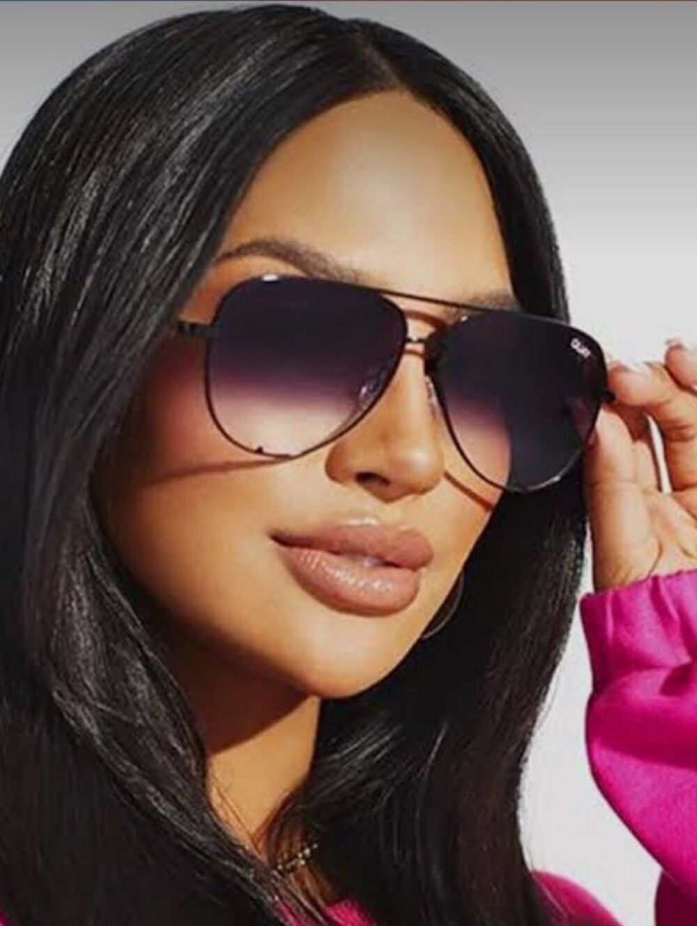 Quay Australia High Key Aviator Polarized Sunglasses for Women